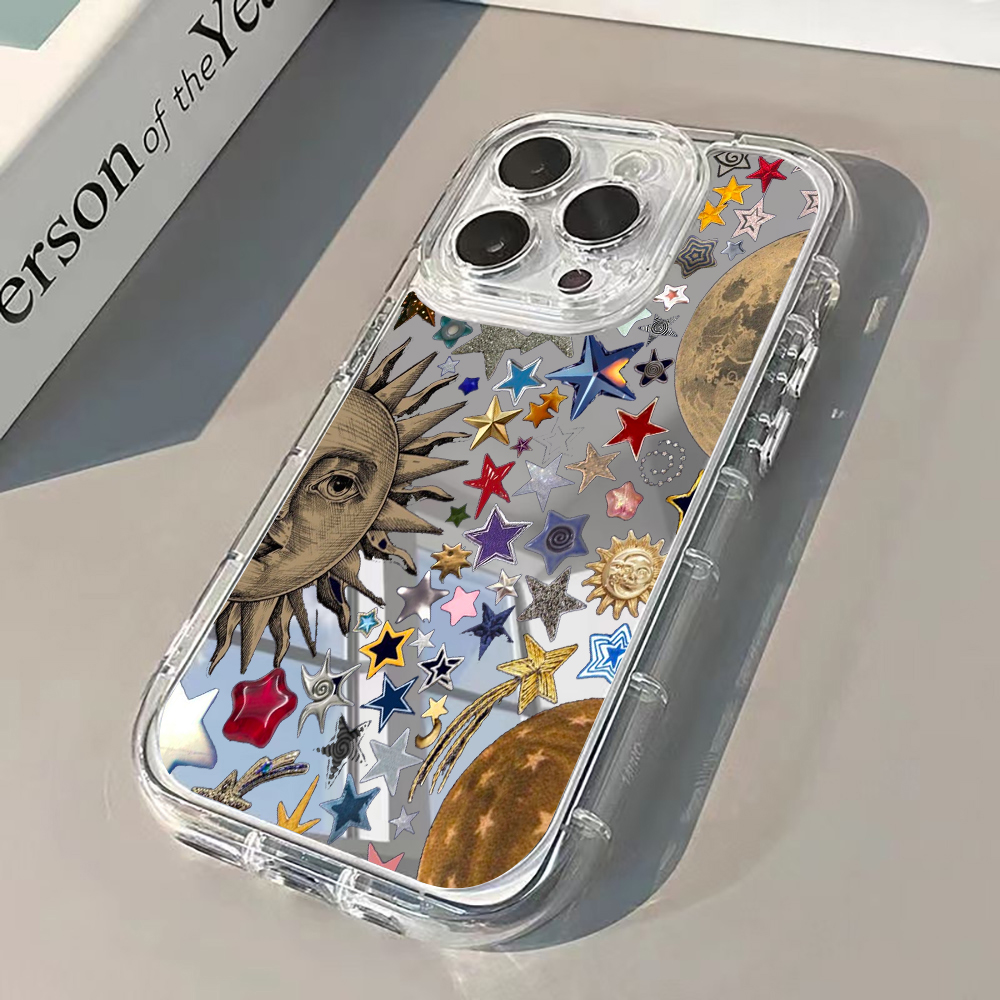 Xo Phone Accessories - Casing Ponsel Cermin Berkilau Emas Celestial