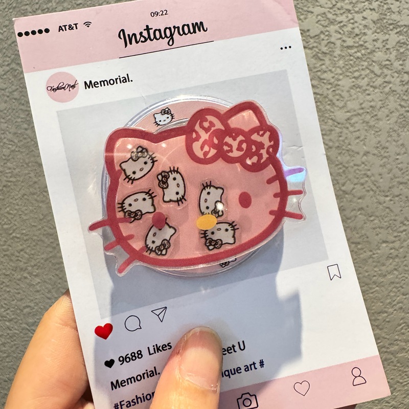 Phone Accessories Popsocket - Fashion INS Kawaii Hello Kitty Quicksand