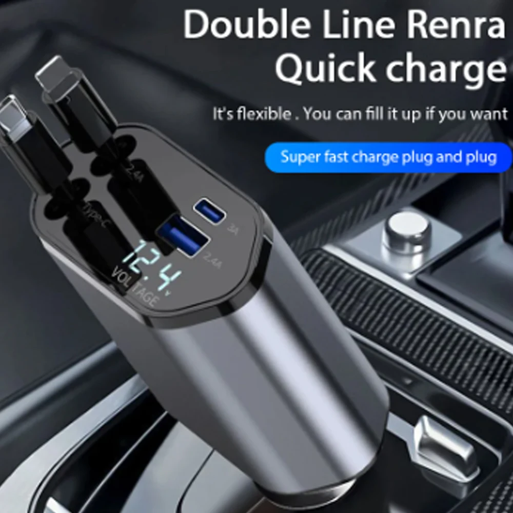 Usb Data Cable - Adaptor pengisi daya mobil 120W, kabel