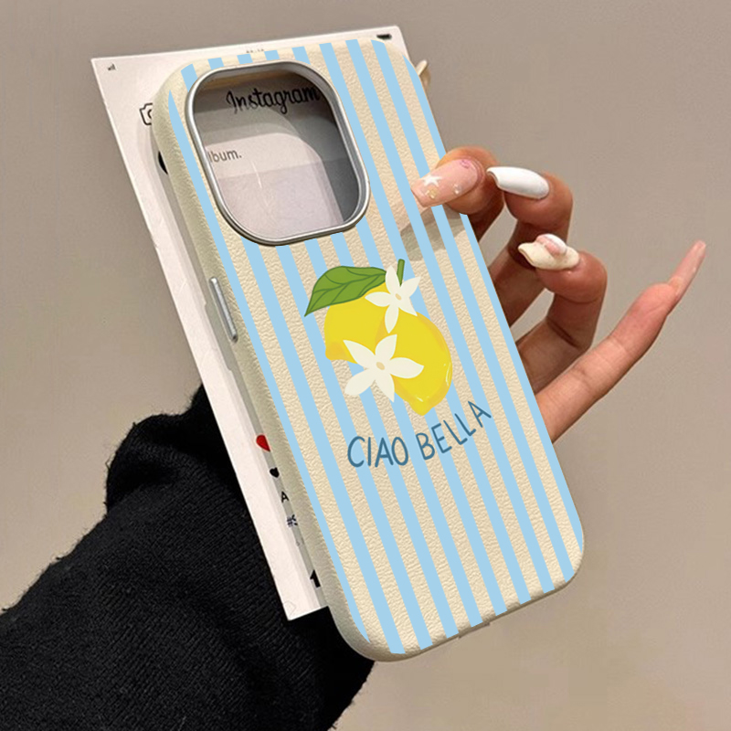 Phone Accessories Samsung - Desain Retro Bergaris Lemon Cocok untuk