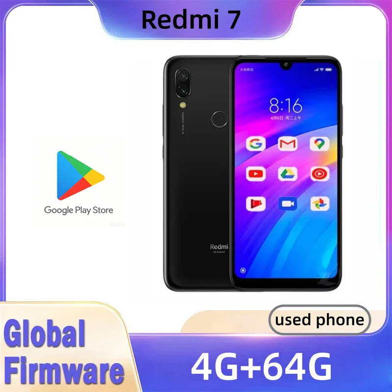 Phone Accessories Display - Ponsel Xiaomi Redmi 7 dengan Casing,