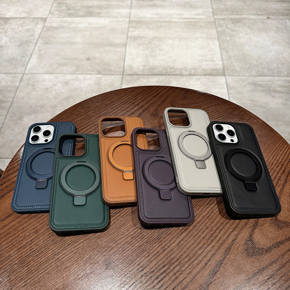 Phone Accessories Popsocket - Casing Kulit PU Magnetik untuk Apple