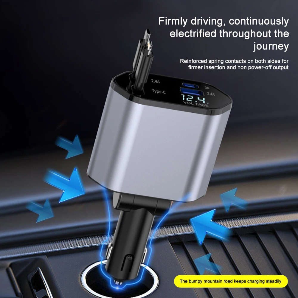 Adaptor pengisi daya mobil 120 - Usb Data Cable ulasan dan harga
